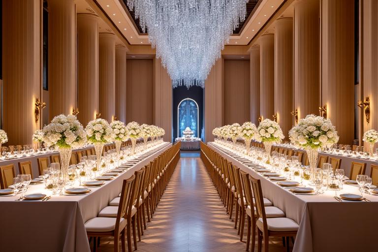 The Great Hall at Qasr Al Watan, set up for a grand event